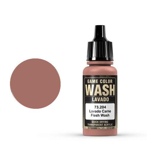 Vallejo Game Color Ink: 204 Wash Fleshtone Shade, 17 ml