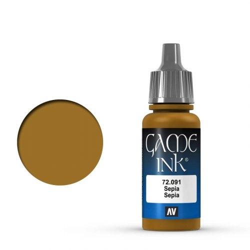 Vallejo Game Color Ink: 091 Ink Sepia, 17 ml